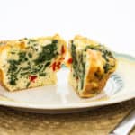 Keto-friendly spinach, feta, red bell pepper egg cups