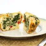 Keto-friendly spinach, feta, red bell pepper egg cups