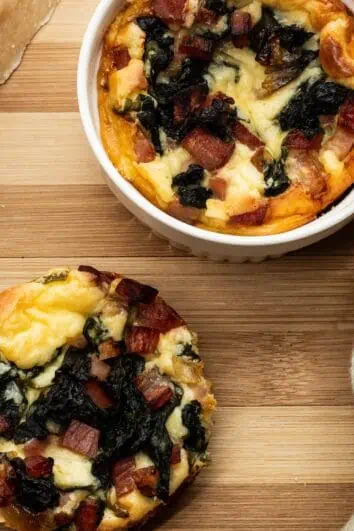 Melt-in-your-mouth light and full of savory goodness, these keto Ham, Spinach & Cheese Custards are perfect for breakfast or brunch.