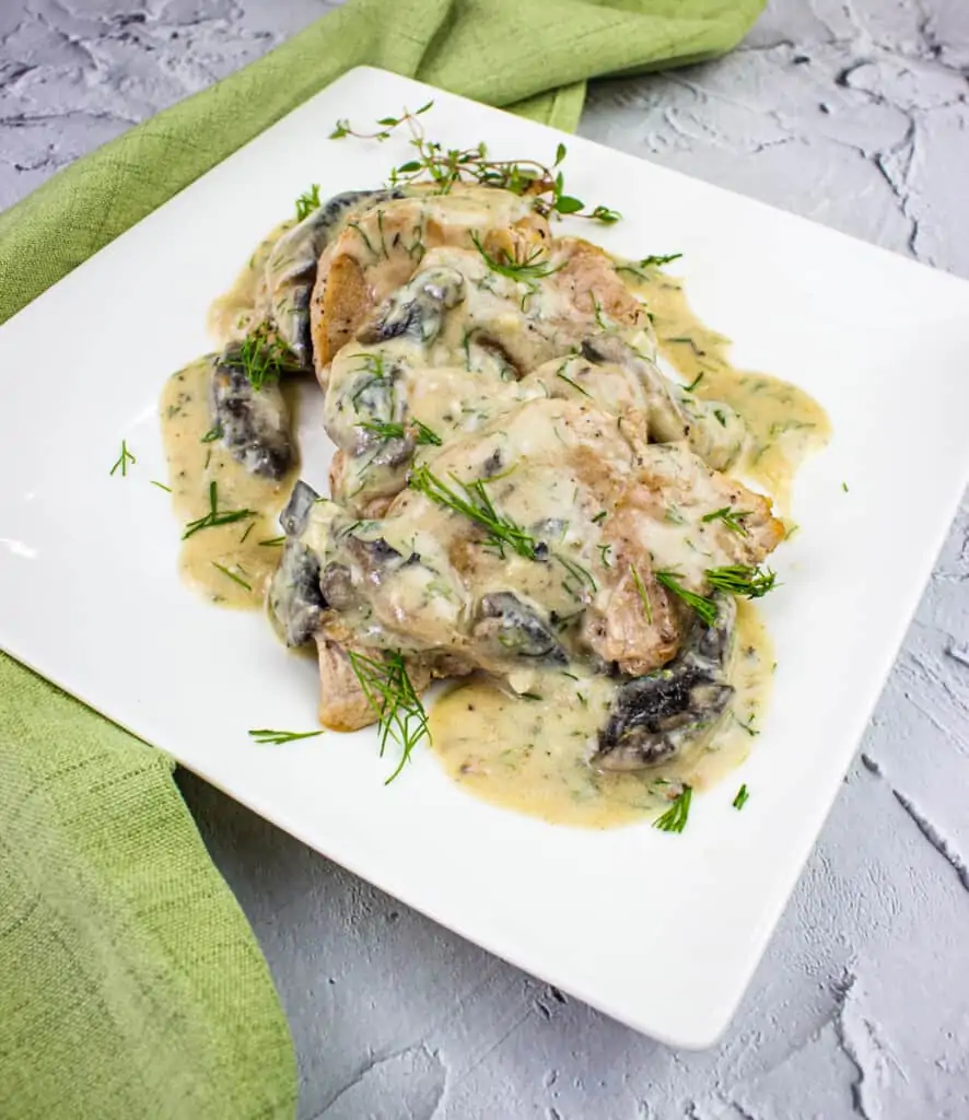 keto pork stroganoff with dill