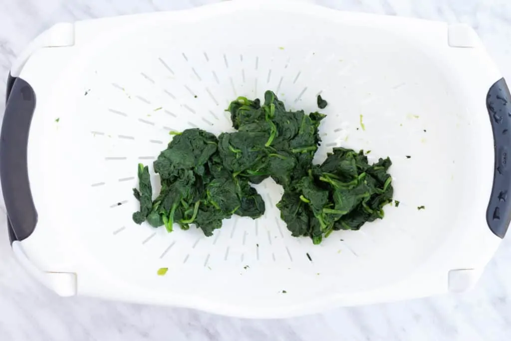 squeezed dry sauteed spinach