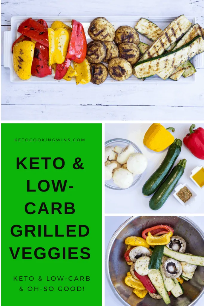 a pinnable image for keto grilled veggies