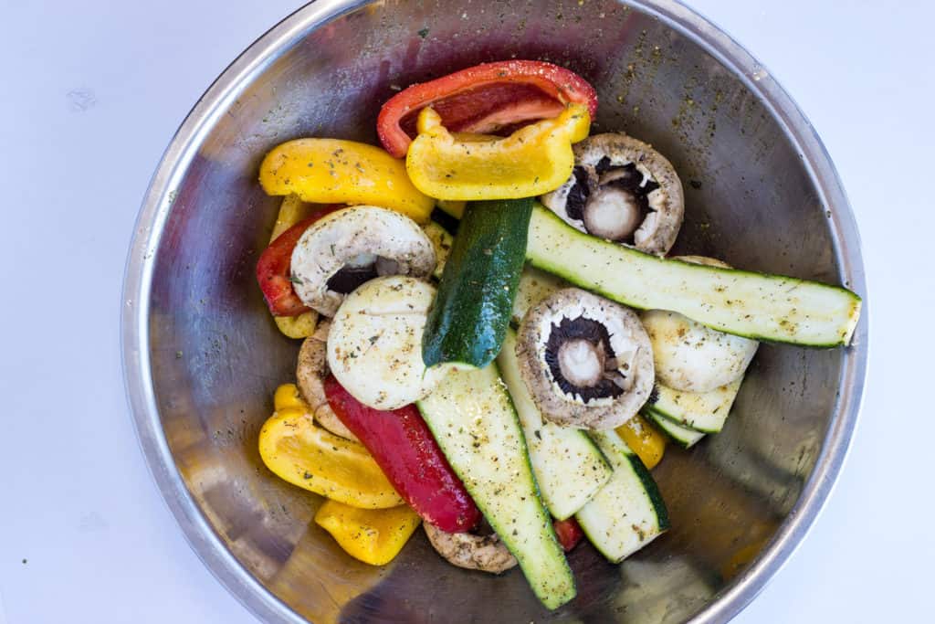 Marinate with the herbs and oil.