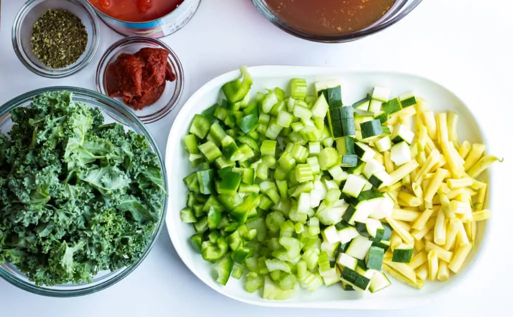 veggies chopped and ready