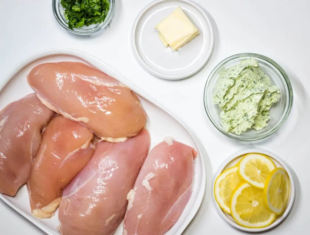 stuffed chicken breast ingredients ready to go