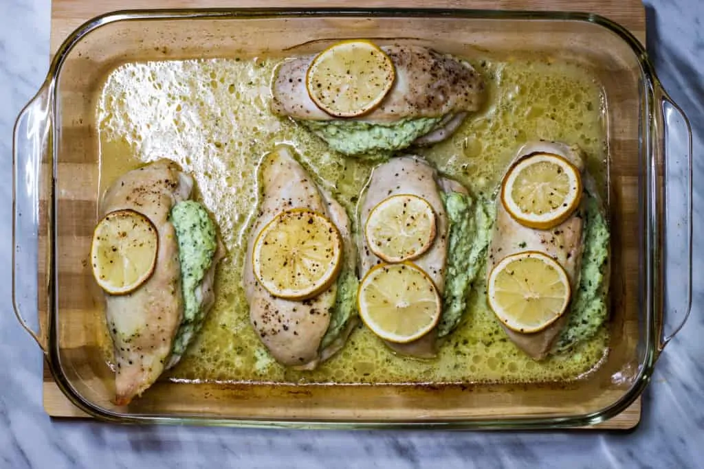 chicken breasts cooked and out of the oven