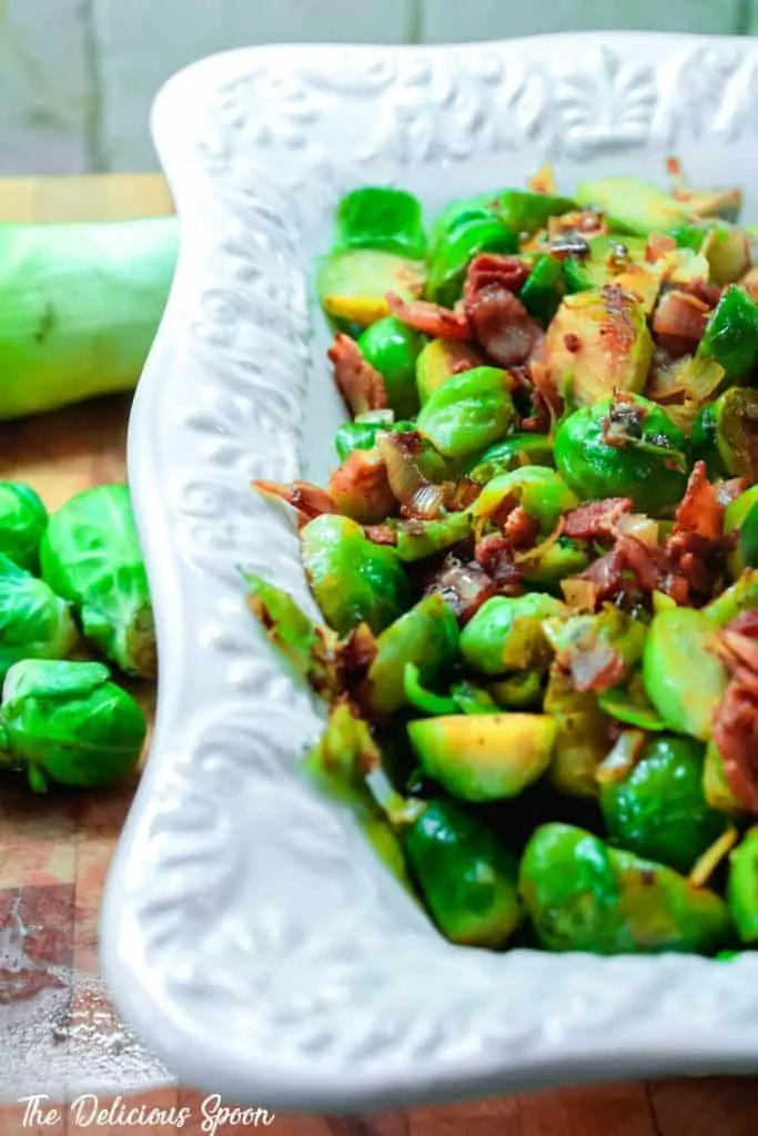 keto brussles sprouts with bacon and leeks 