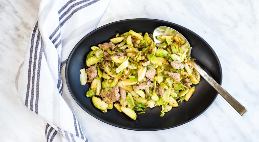 Italian Brussels Sprouts with Sausage Keto Cooking Wins