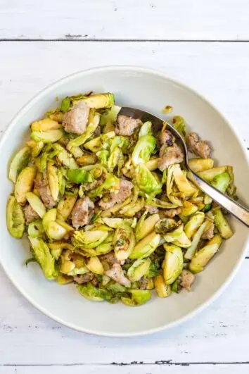 keto Brussels Sprouts with sausage