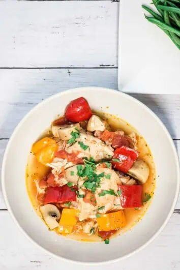 keto chicken cacciatore served