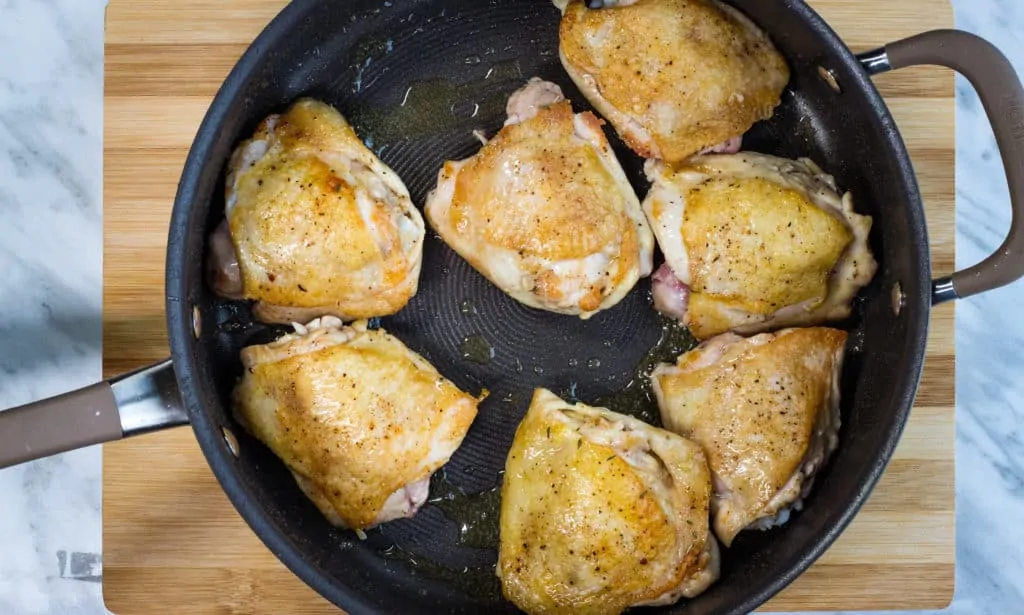 brown the chicken in the skillet