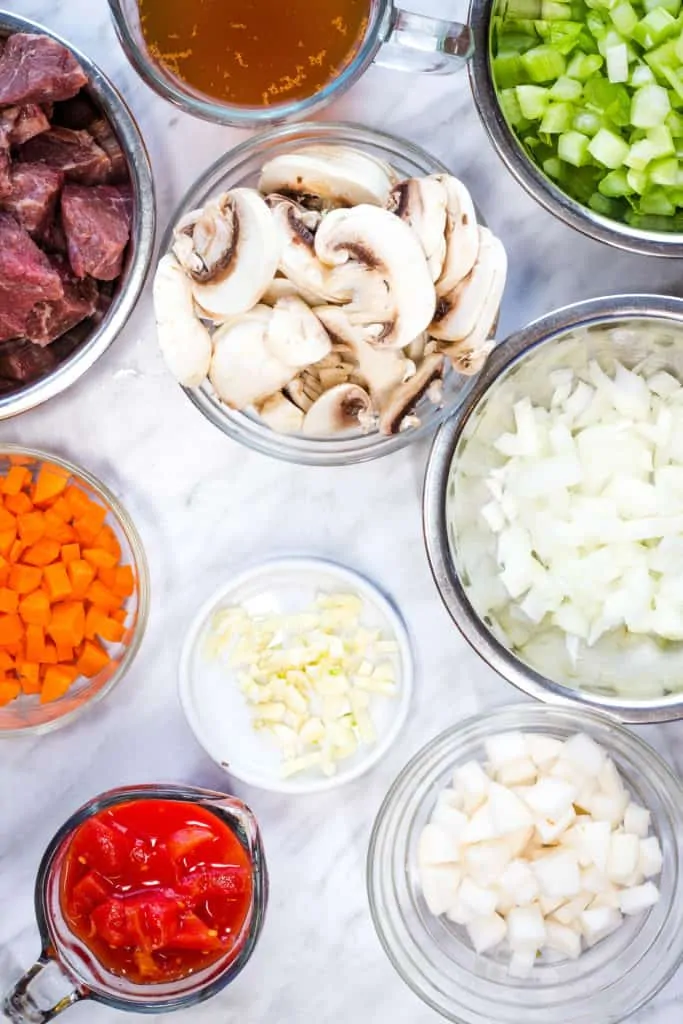 ingredients to make Beef Pot Roast Soup Recipe