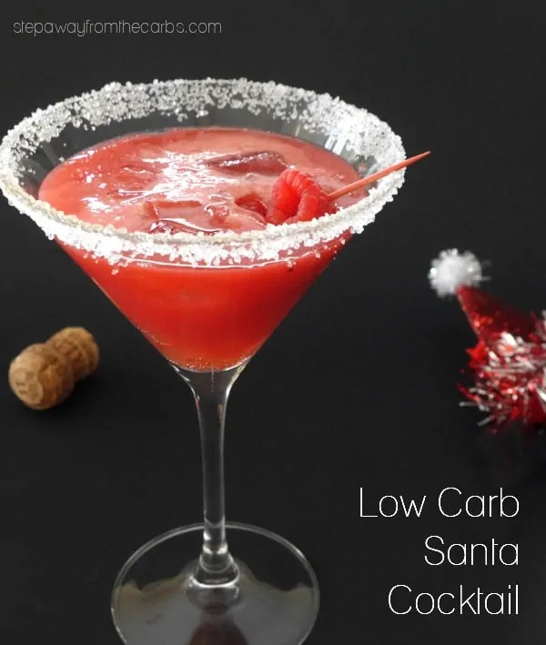 low carb santa keto cocktail in a martini glass