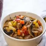 keto beef pot roast soup in a bowl