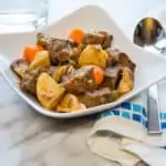 keto beef stew served in a bowl