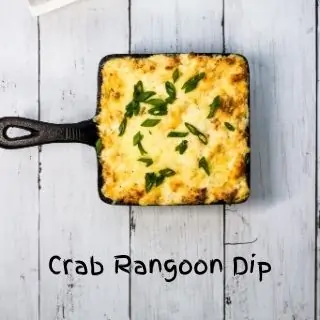 Crab Rangoon Dip in a square black dish