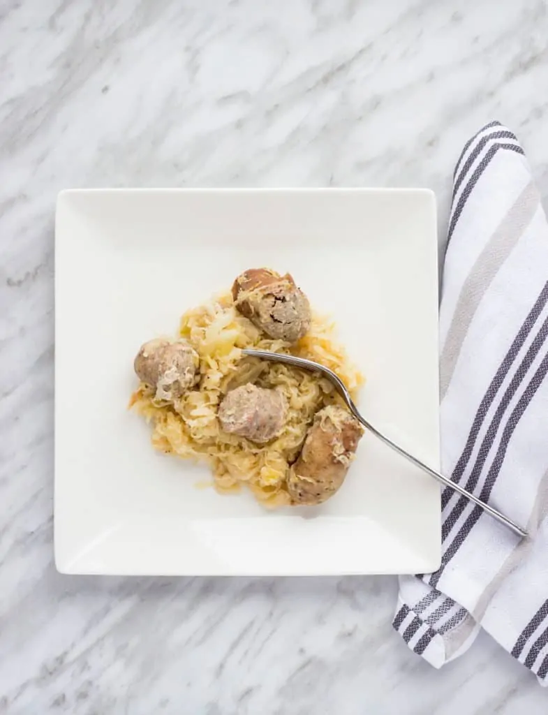 keto Sauerkraut & sausage served 