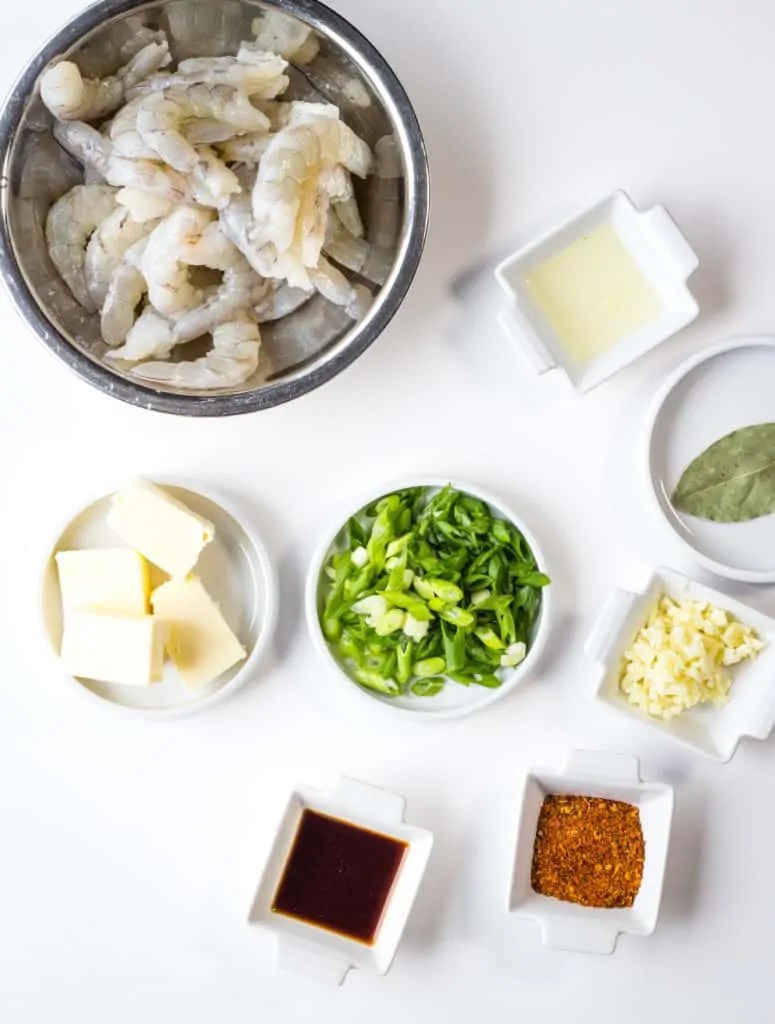 prepped ingredients to make new orleans bbq shrimp