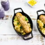 instant pot sauerkraut & sausage in small dishes