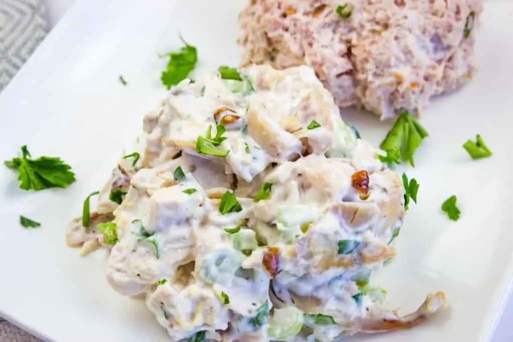 keto chicken salad on a plate