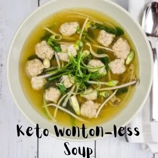 keto wonton-less soup in a bowl