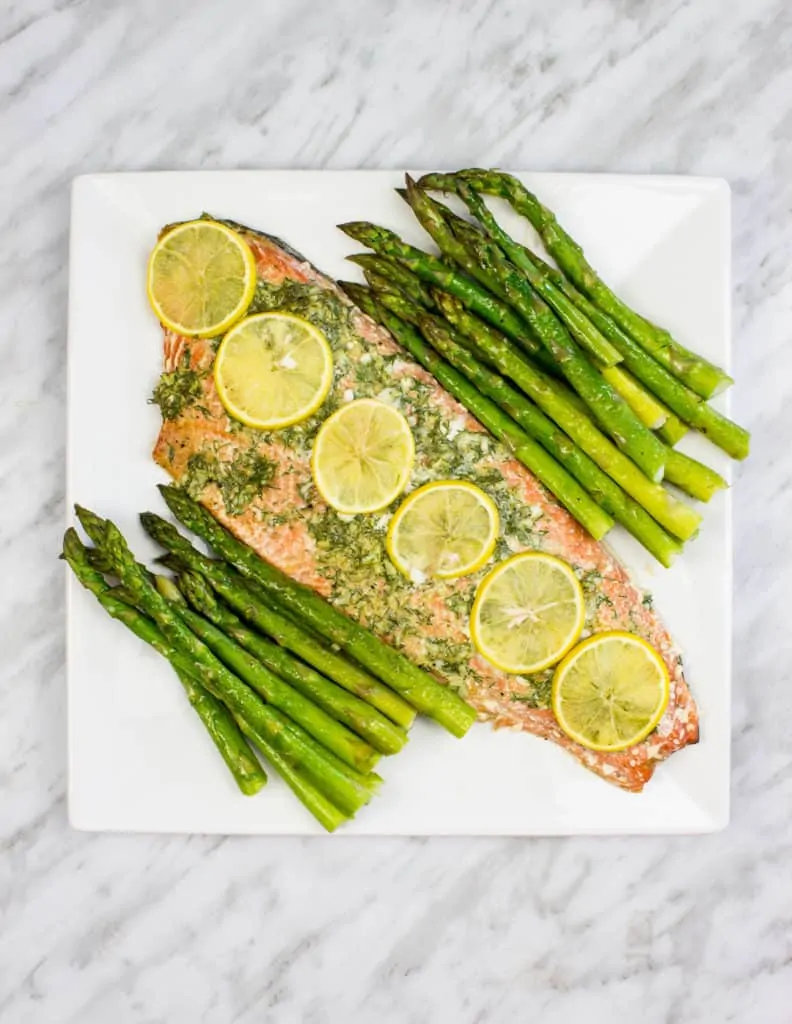 Keto Sheet Pan Salmon & Asparagus - Keto Cooking Wins - Seafood