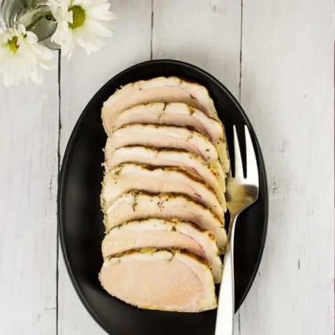 sliced keto sous vide pork roast