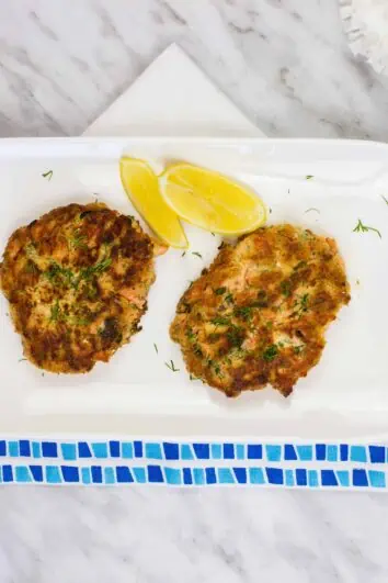 salmon patties on a plate