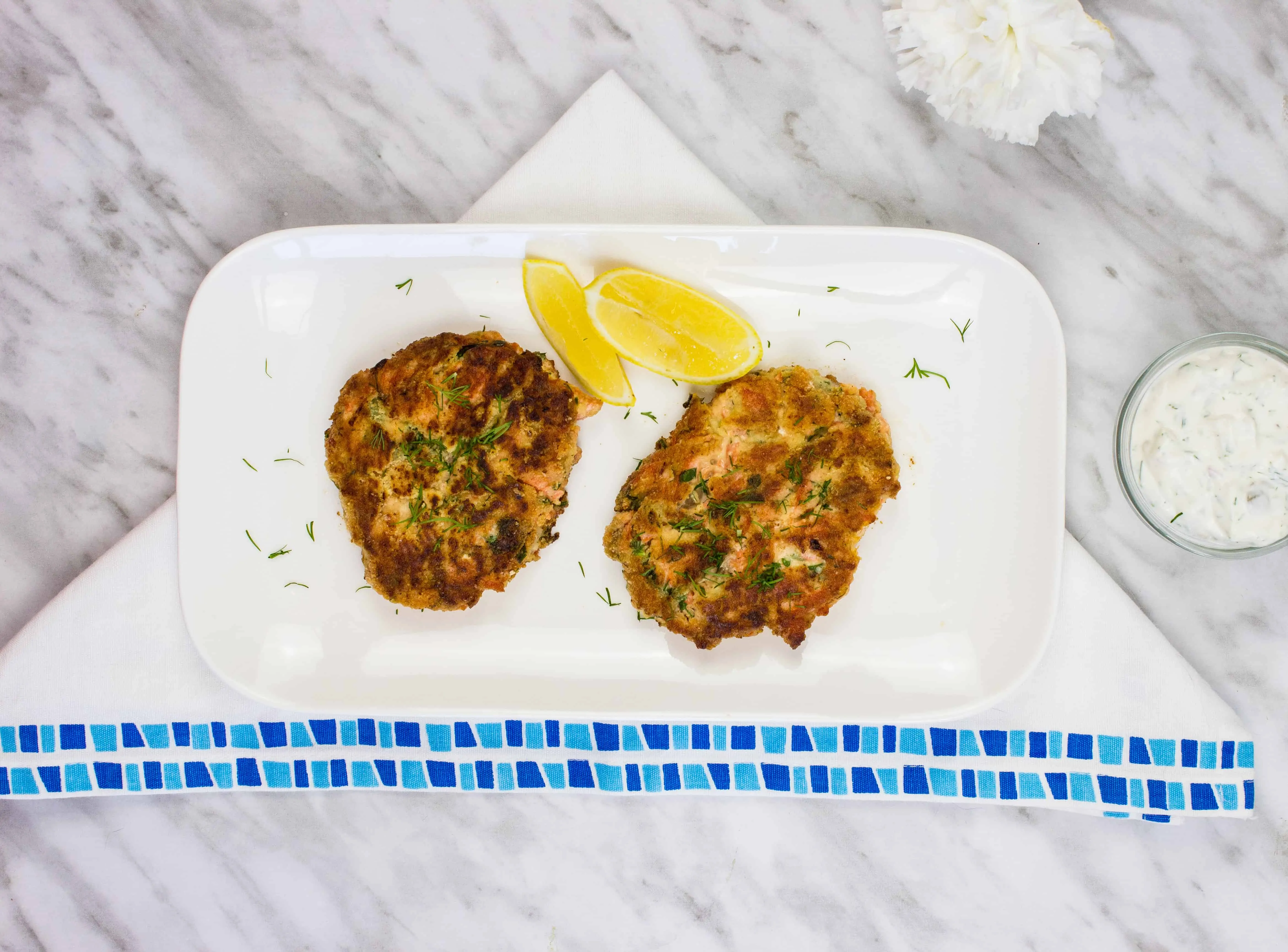 salmon patties on a plate