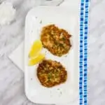 keto salmon patties on a platter