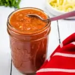 keto pizza sauce in a jar