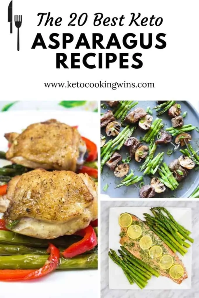 a pinterest pin for the 20 best keto asparagus recipes