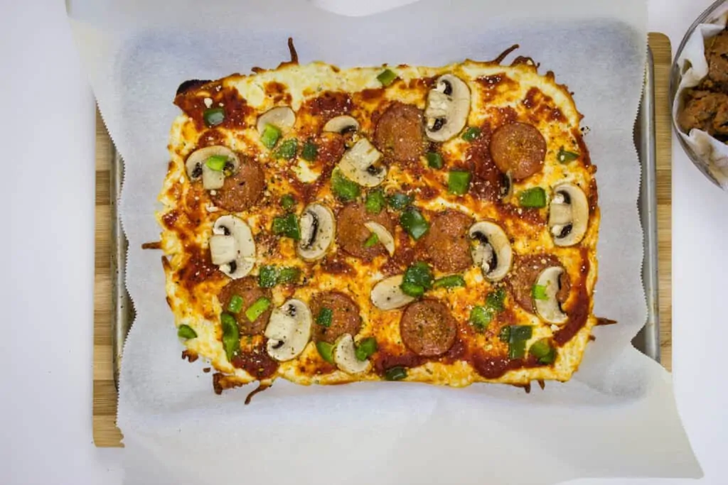 all cooked - crustless pizza recipe that's golden brown around the edges