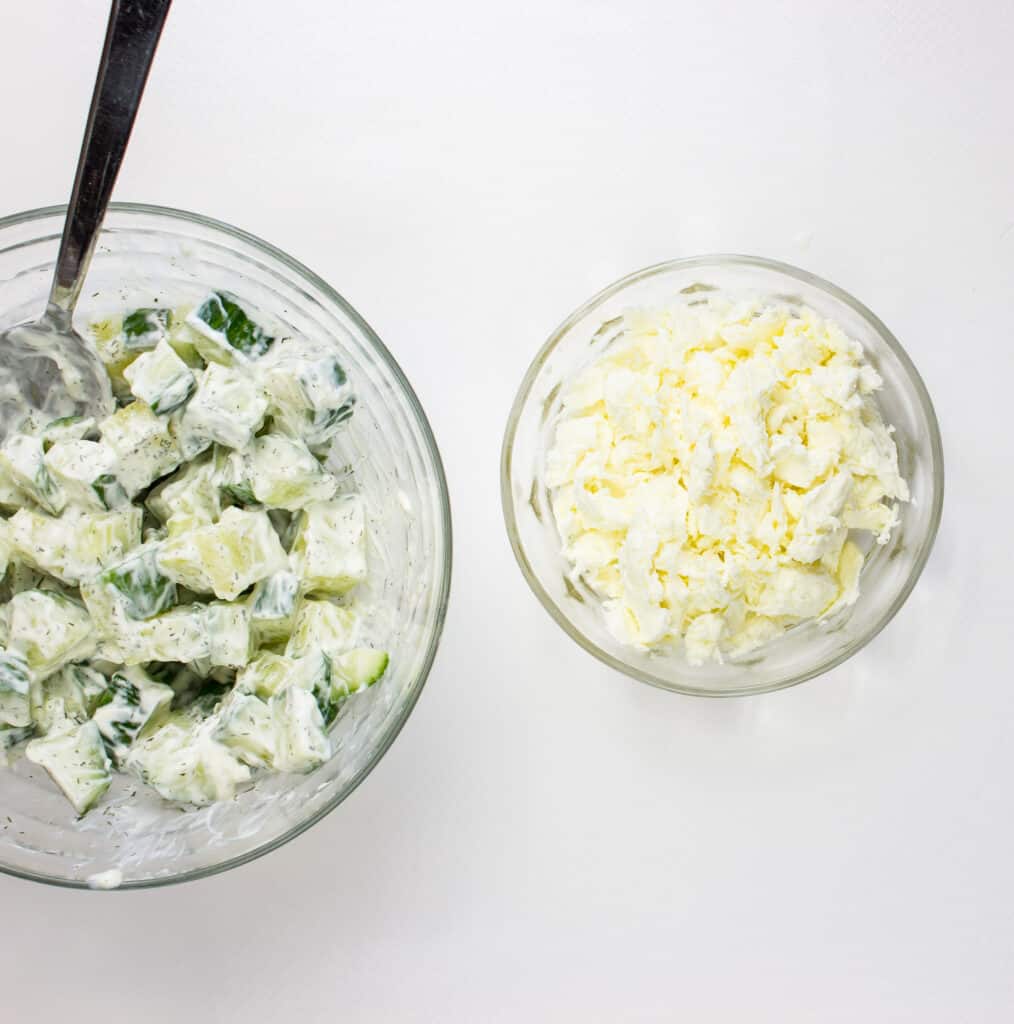 add the crumbled feta last and serve!