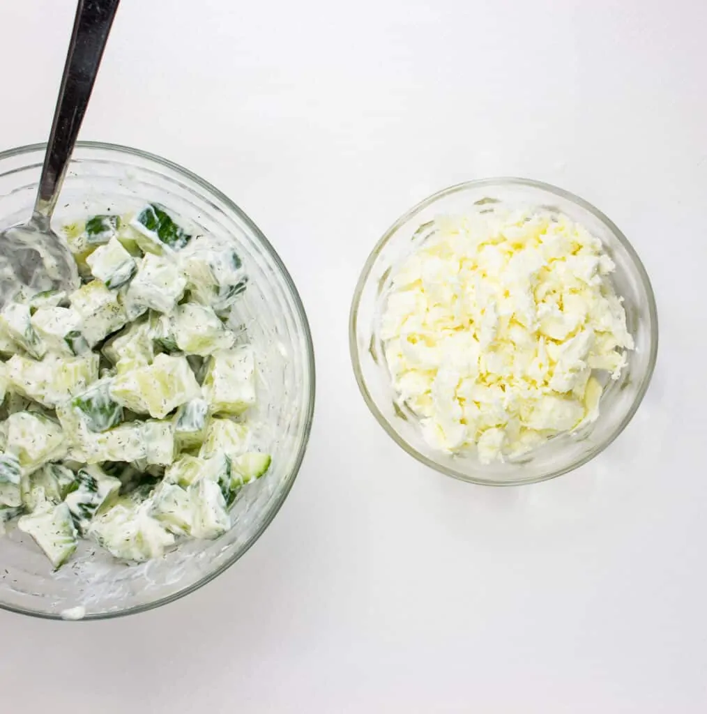 add the crumbled feta last and serve!