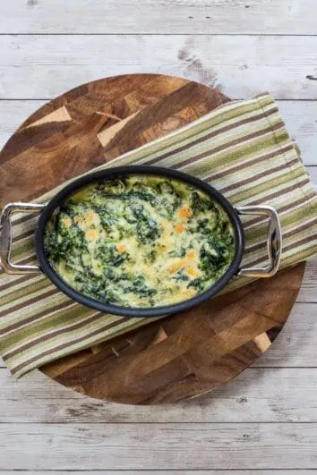 steakhouse creamed spinach in a single serving dish