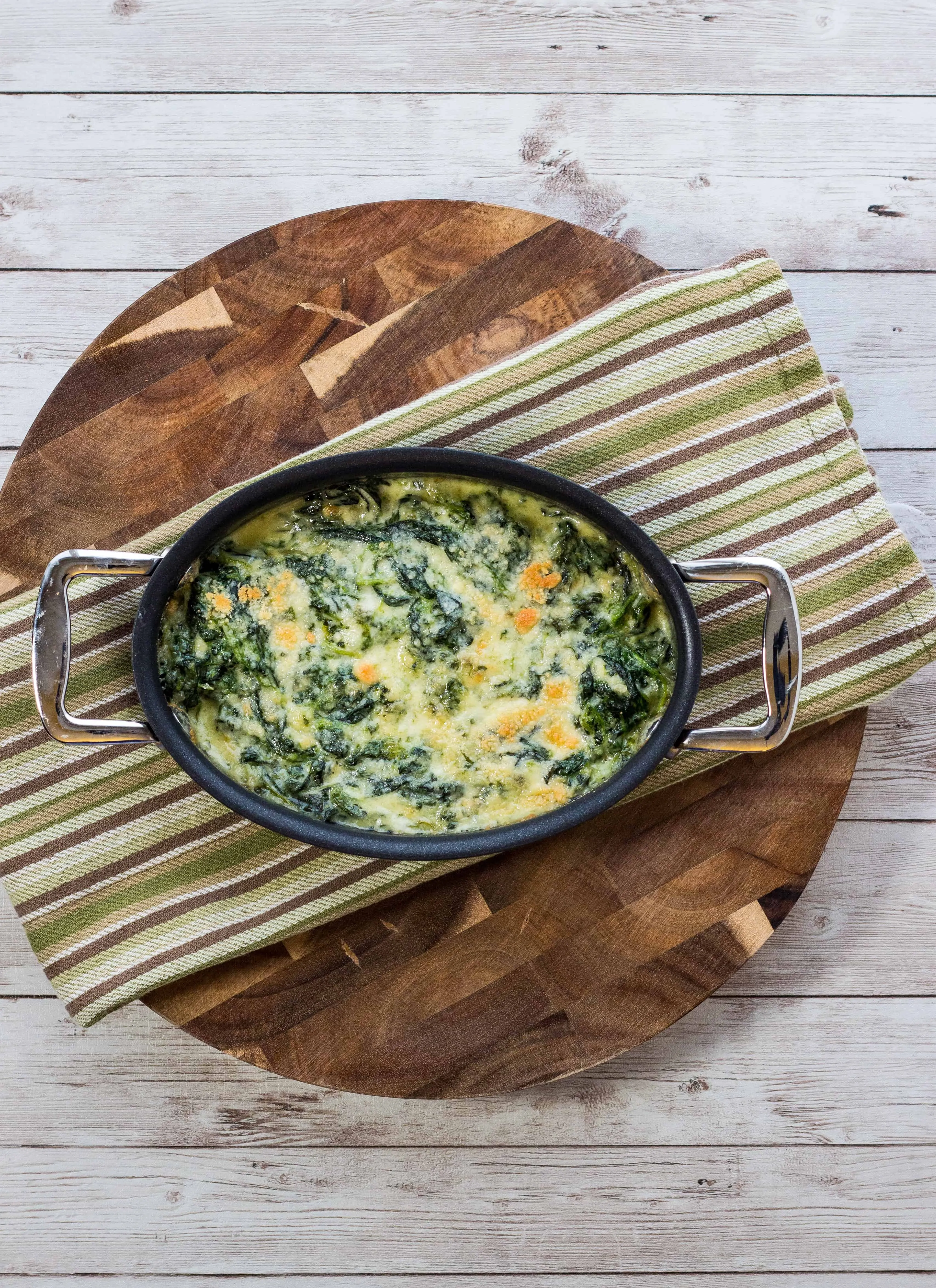 steakhouse creamed spinach in a single serving dish