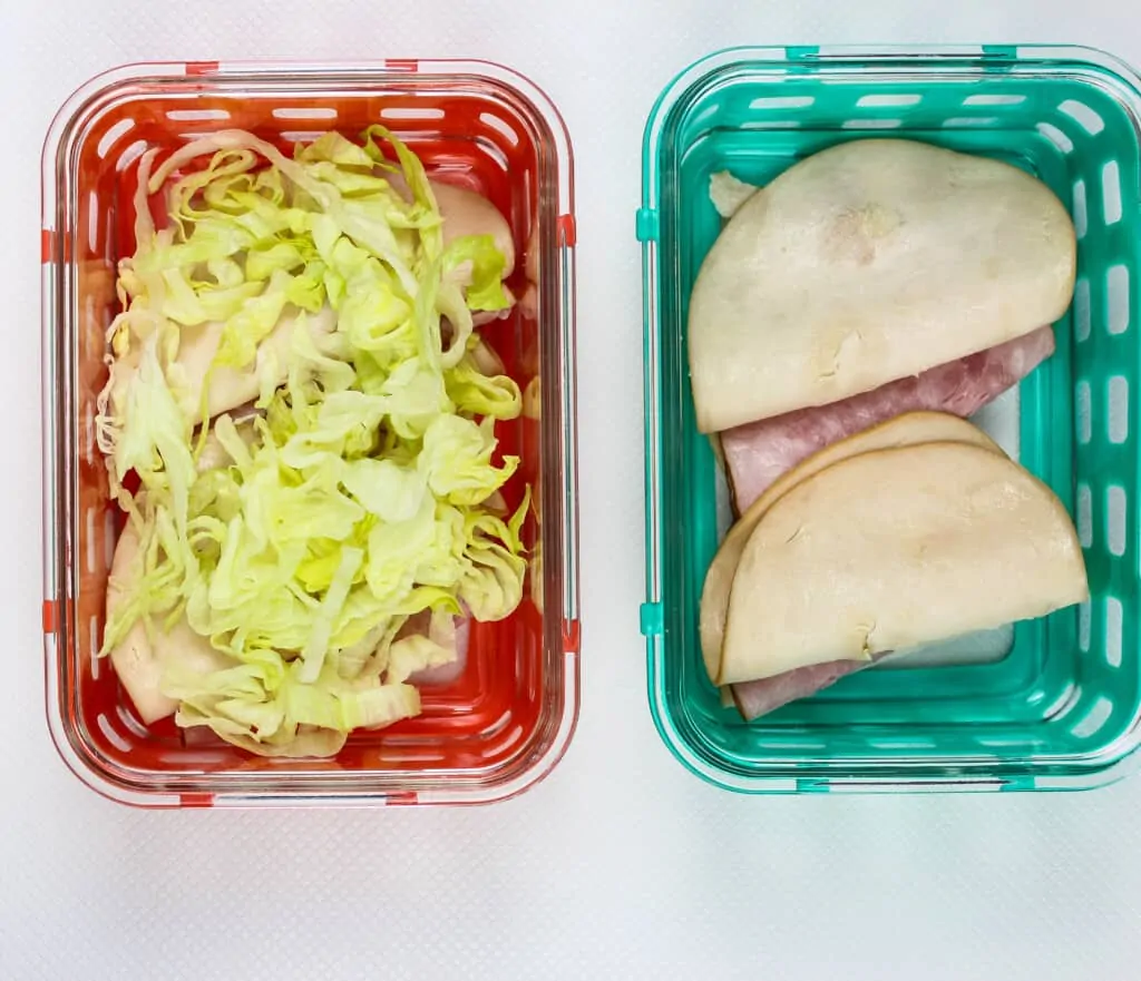 two sub in a tub in meal prep containers