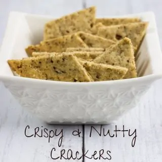 keto nutty crackers in a small serving dish