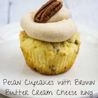 pecan cupcakes with brown butter cream cheese icing