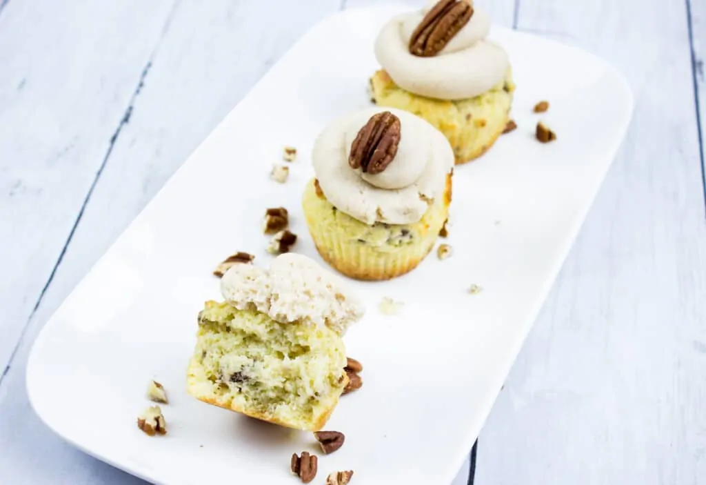 pecan cupcakes on a plate