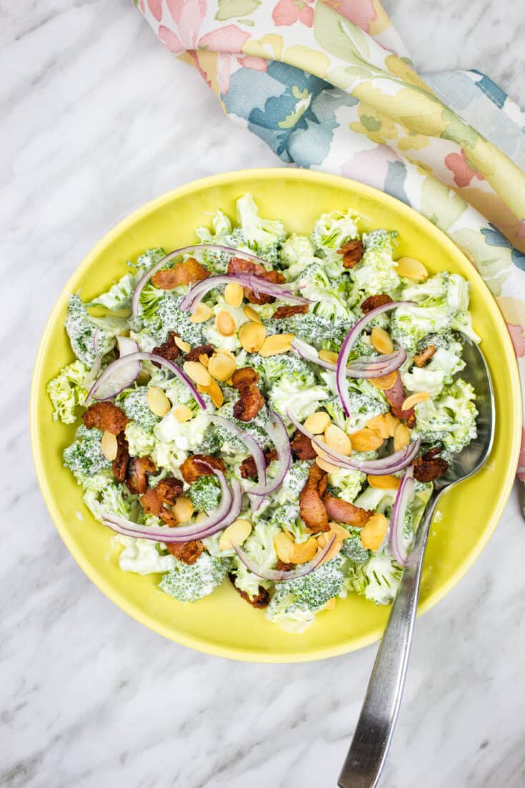 The Easiest Keto Broccoli Salad With Bacon Keto Cooking Wins