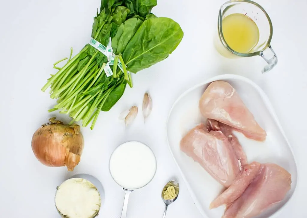 ingredients to make keto chicken florentine in the instant pot