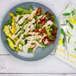 keto cobb salad on a gray plate