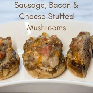 sausage, bacon & cheese stuffed mushroom caps