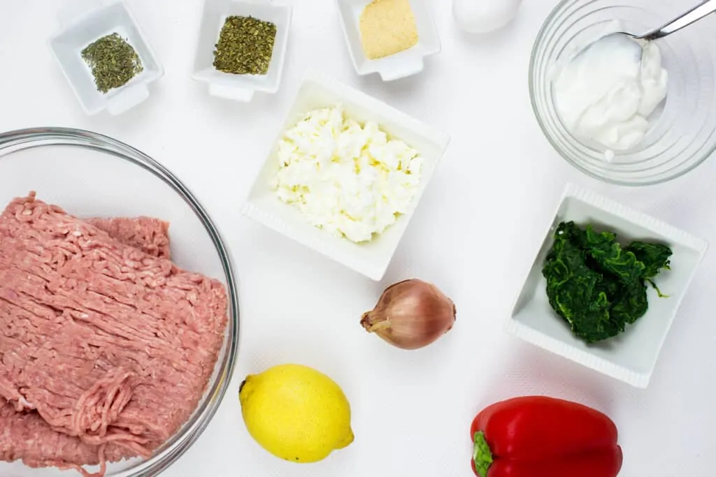 ingredients to make keto chicken greek meatballs