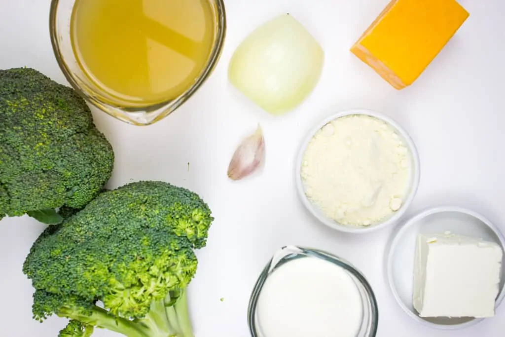 ingredients to make keto broccoli cheese soup
