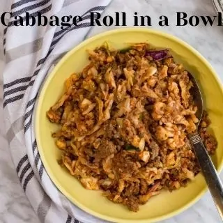 cabbage roll in a bowl in a serving bowl