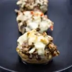 keto philly cheesesteak stuffed mushroom caps