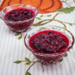 keto cranberry sauce in serving bowls